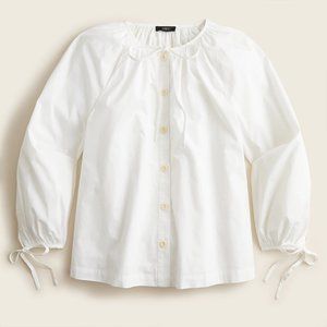 J. Crew Tie-sleeve Cotton Blouse